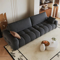 260cm Boneless Modular Compression Sofa, Comfortable Upholstered Fabric Sofa with Extra Deep Seat, High Density Sponge Cushion, No Assembly Required, Modern Compact Sofa Couch for Living Room, Bedroom, Apartment